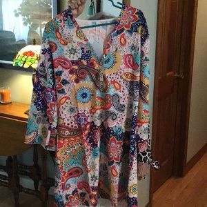 Woman’s paisley floral colorful dress